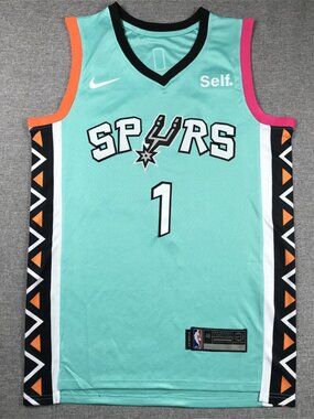 Spurs #1 Victor W. Teal Fiesta Fan Gear - Stitched Basketball Tank
